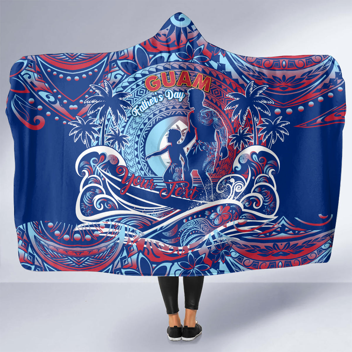 Father's Day Guam Hooded Blanket Special Dad Polynesia Paradise DT02 - Polynesian Pride