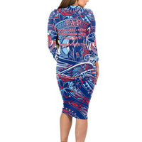 Father's Day Guam Long Sleeve Bodycon Dress Special Dad Polynesia Paradise DT02 - Polynesian Pride