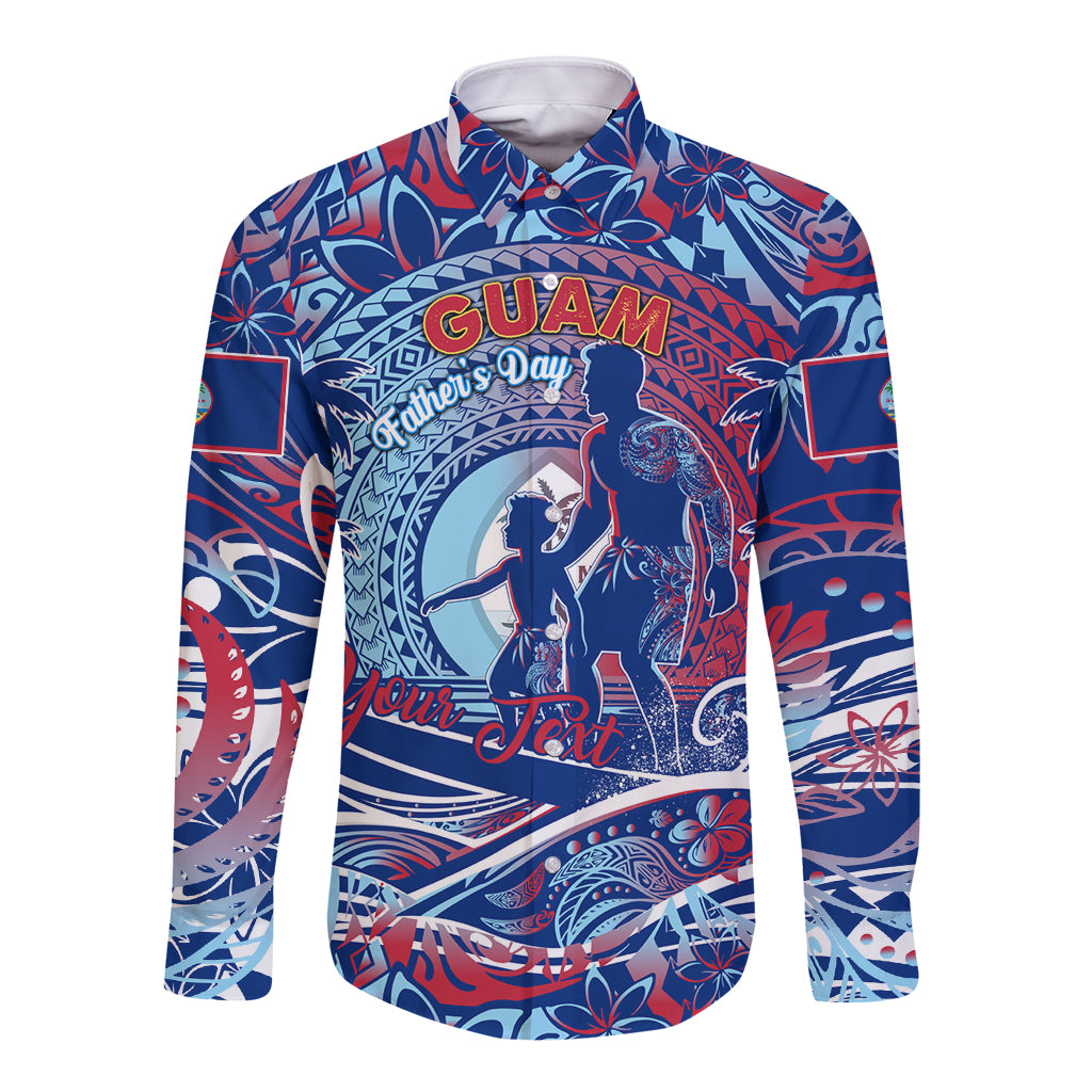 Father's Day Guam Long Sleeve Button Shirt Special Dad Polynesia Paradise DT02 Unisex Blue - Polynesian Pride