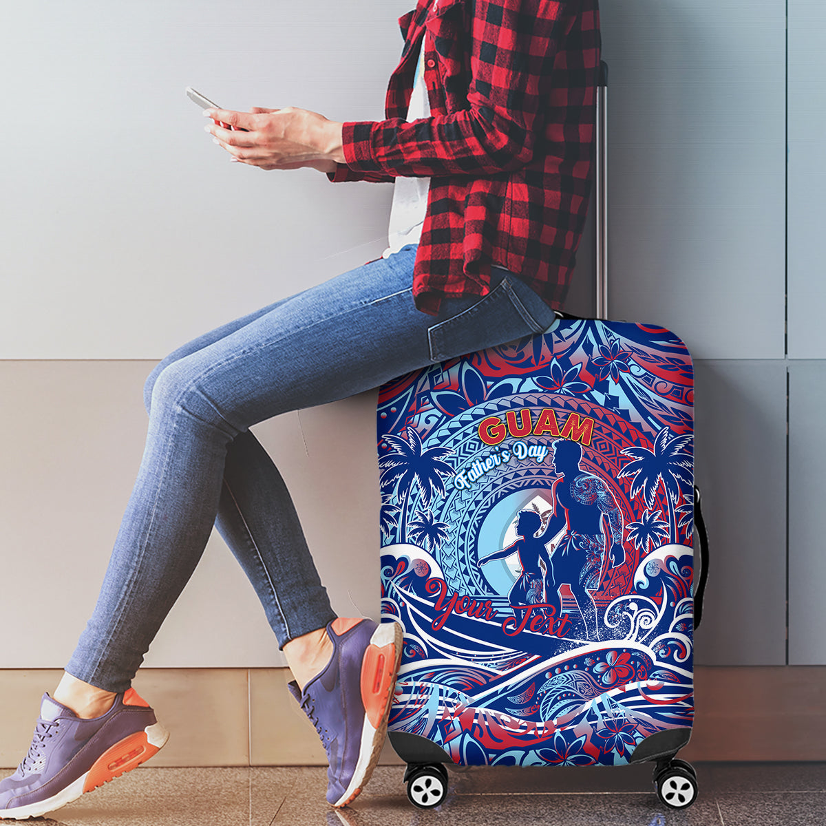 Father's Day Guam Luggage Cover Special Dad Polynesia Paradise DT02 - Polynesian Pride