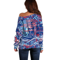 Father's Day Guam Off Shoulder Sweater Special Dad Polynesia Paradise DT02 - Polynesian Pride