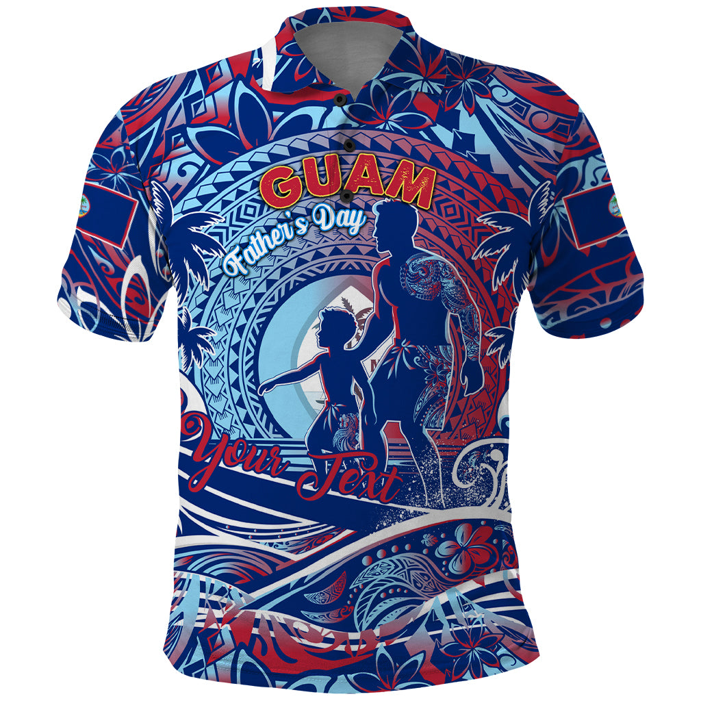 Father's Day Guam Polo Shirt Special Dad Polynesia Paradise DT02 Blue - Polynesian Pride