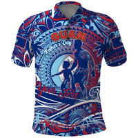 Father's Day Guam Polo Shirt Special Dad Polynesia Paradise DT02 Blue - Polynesian Pride