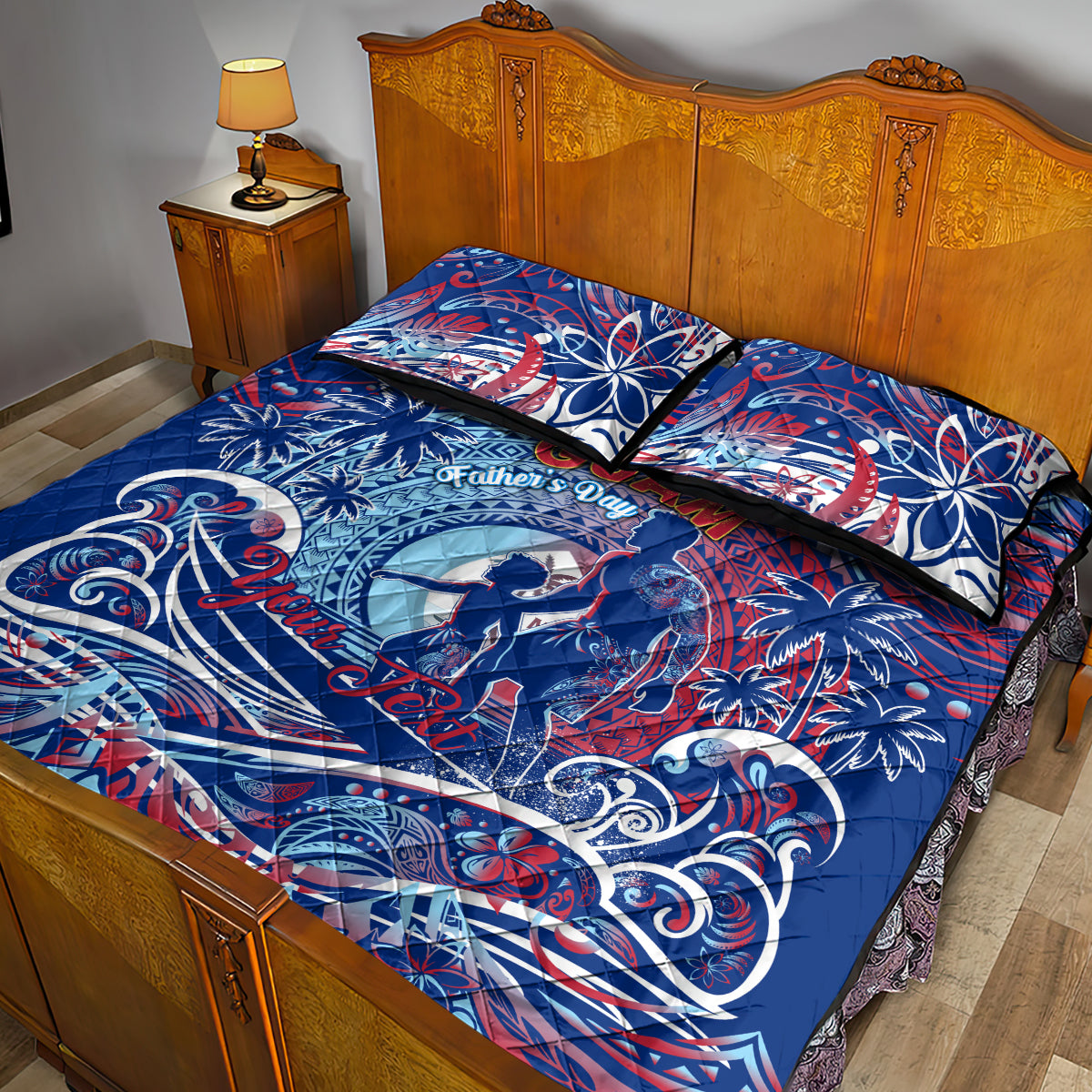 Father's Day Guam Quilt Bed Set Special Dad Polynesia Paradise DT02 - Polynesian Pride