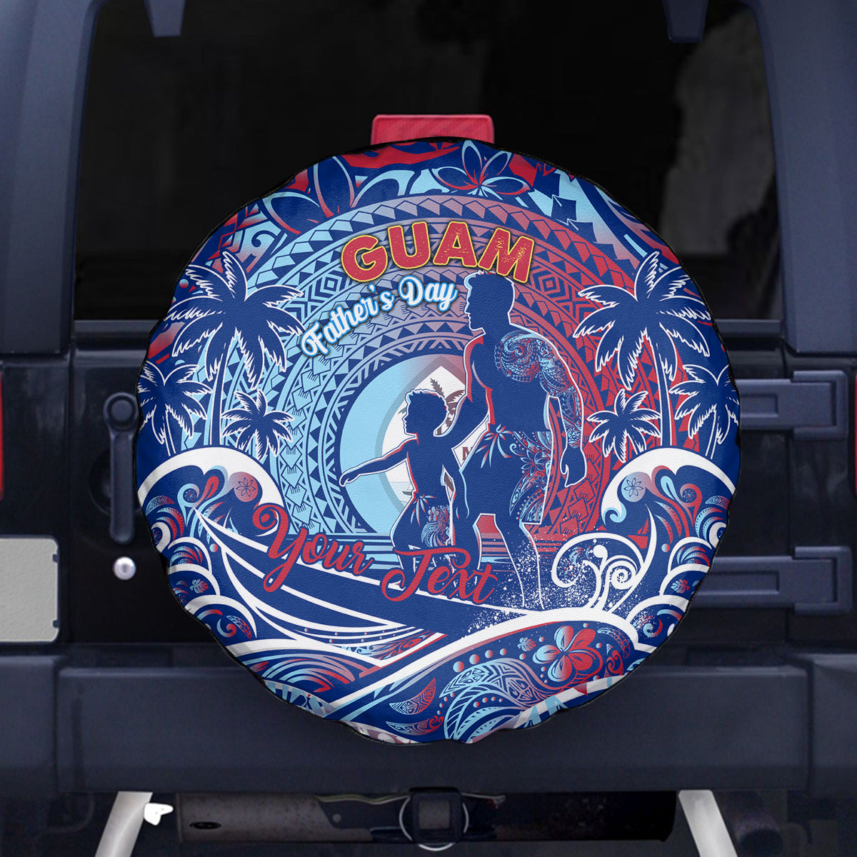 Father's Day Guam Spare Tire Cover Special Dad Polynesia Paradise DT02 - Polynesian Pride