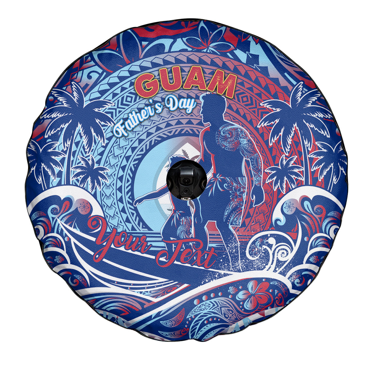 Father's Day Guam Spare Tire Cover Special Dad Polynesia Paradise DT02 - Polynesian Pride