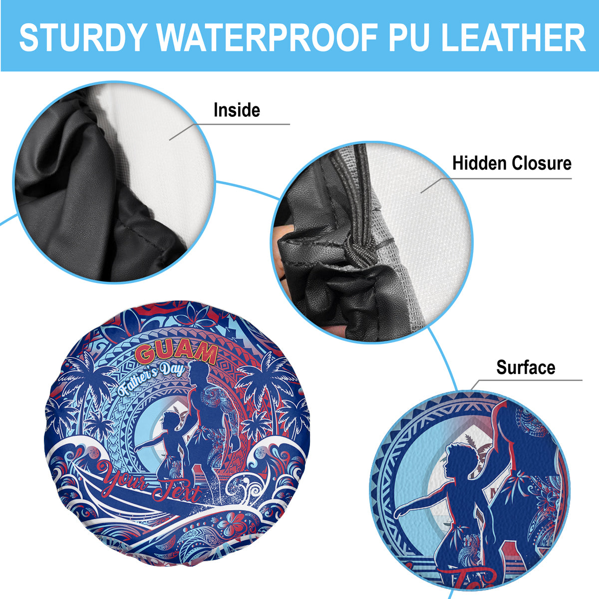Father's Day Guam Spare Tire Cover Special Dad Polynesia Paradise DT02 - Polynesian Pride