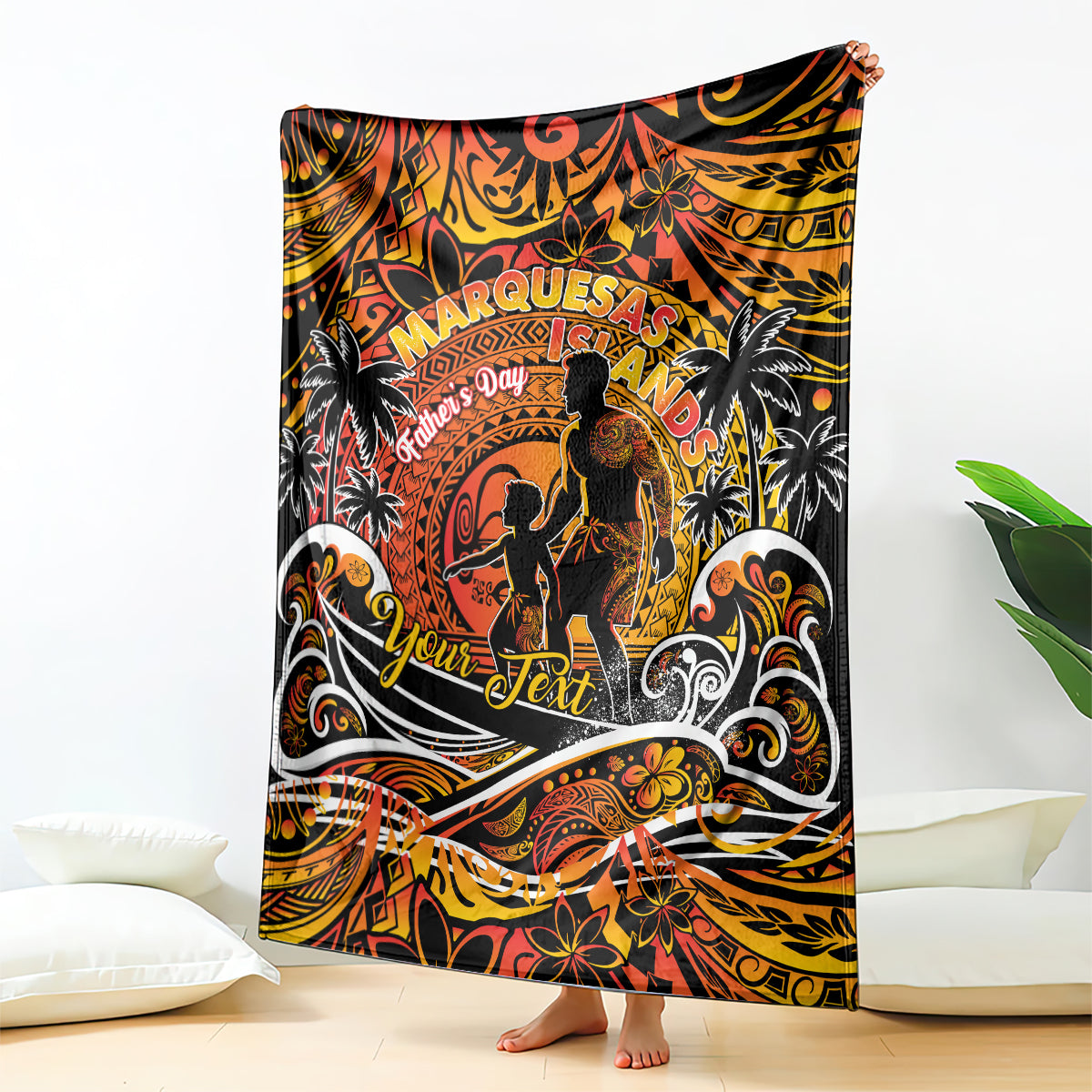 Father's Day Marquesas Islands Blanket Special Dad Polynesia Paradise DT02 - Polynesian Pride