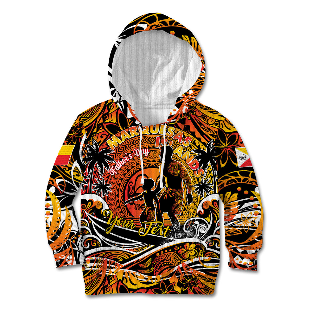 Father's Day Marquesas Islands Kid Hoodie Special Dad Polynesia Paradise DT02 Hoodie Orange - Polynesian Pride
