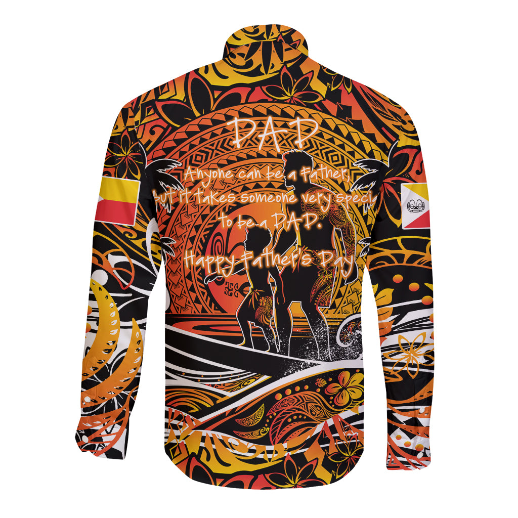 Father's Day Marquesas Islands Long Sleeve Button Shirt Special Dad Polynesia Paradise DT02 - Polynesian Pride