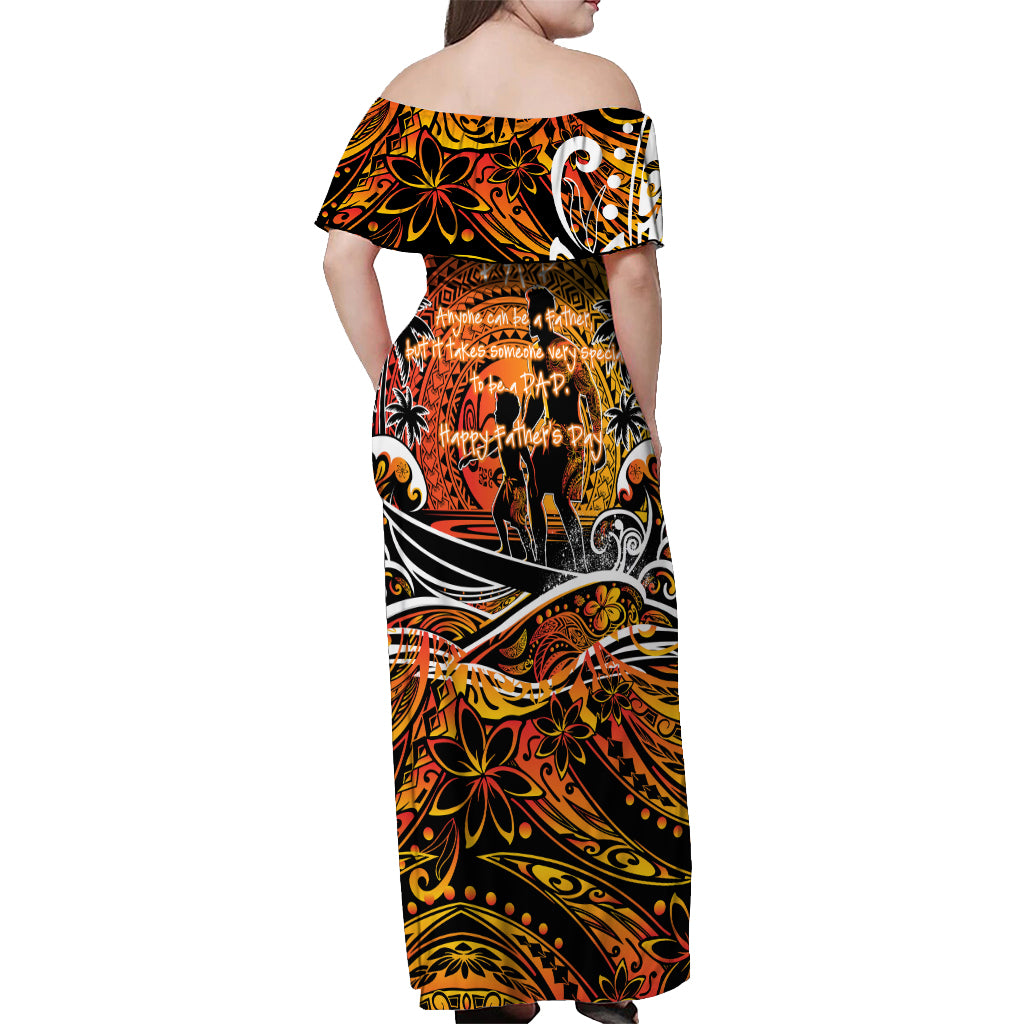 Father's Day Marquesas Islands Off Shoulder Maxi Dress Special Dad Polynesia Paradise DT02 - Polynesian Pride