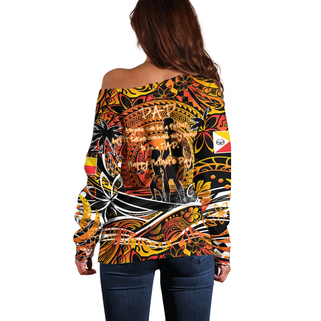 Father's Day Marquesas Islands Off Shoulder Sweater Special Dad Polynesia Paradise DT02 - Polynesian Pride