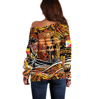 Father's Day Marquesas Islands Off Shoulder Sweater Special Dad Polynesia Paradise DT02 - Polynesian Pride