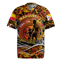 Father's Day Marquesas Islands Rugby Jersey Special Dad Polynesia Paradise DT02 Orange - Polynesian Pride