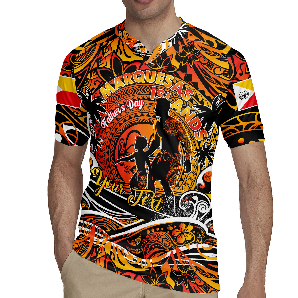 Father's Day Marquesas Islands Rugby Jersey Special Dad Polynesia Paradise DT02 - Polynesian Pride