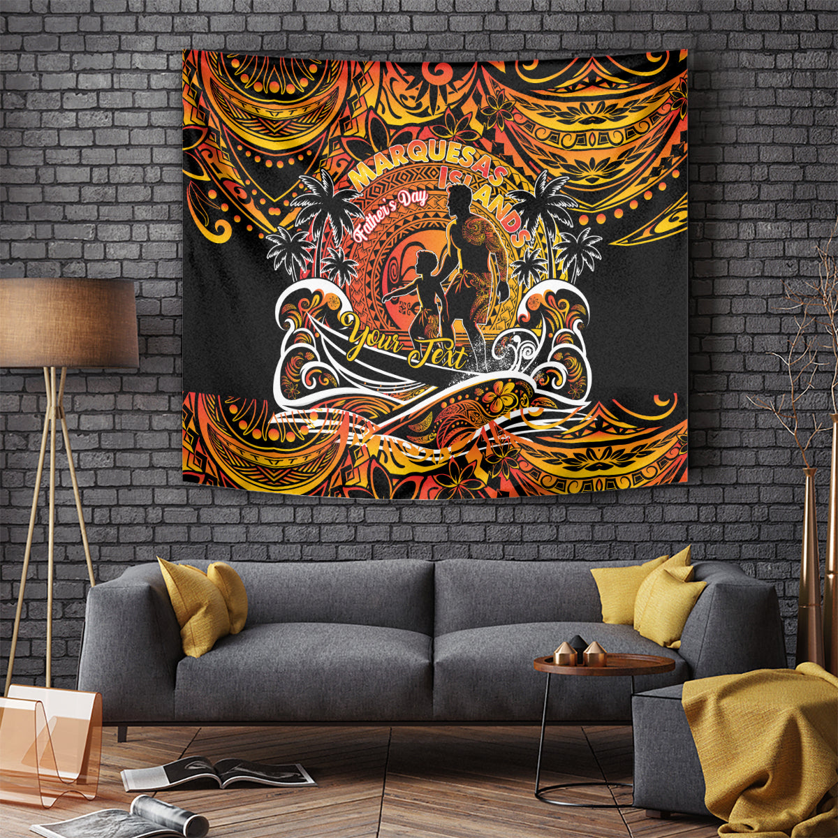 Father's Day Marquesas Islands Tapestry Special Dad Polynesia Paradise DT02 - Polynesian Pride