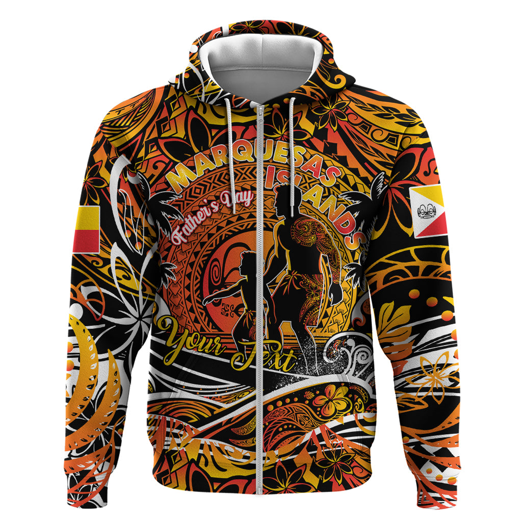 Father's Day Marquesas Islands Zip Hoodie Special Dad Polynesia Paradise DT02 Zip Hoodie Orange - Polynesian Pride