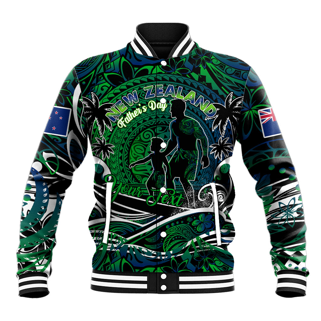 Father's Day New Zealand Baseball Jacket Special Dad Polynesia Paradise DT02 Unisex Green - Polynesian Pride