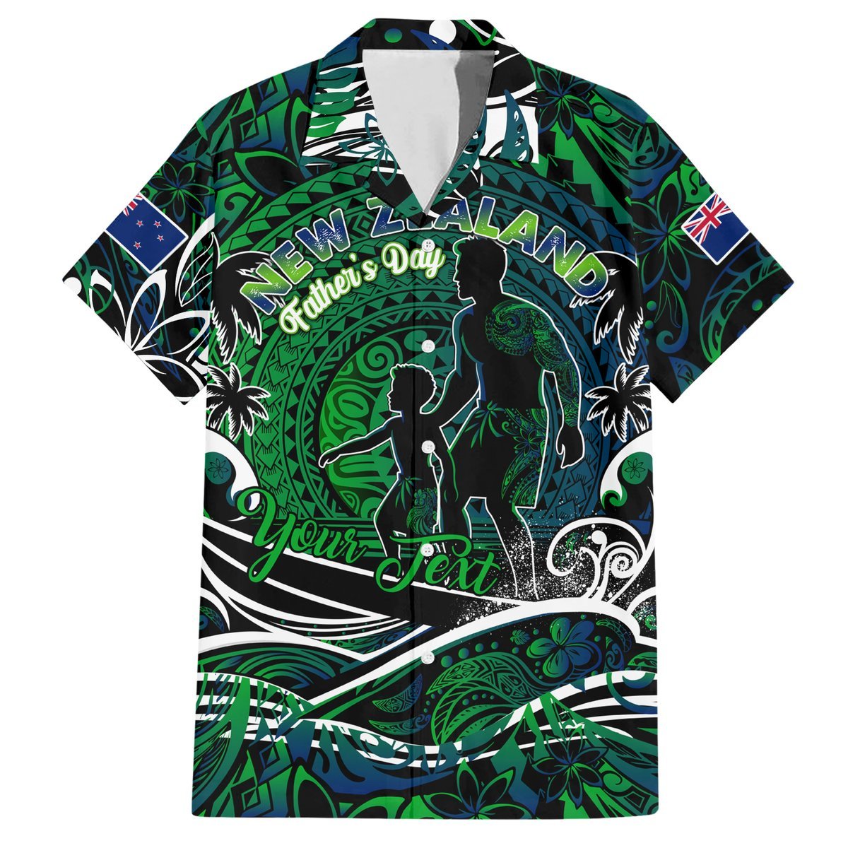 Father's Day New Zealand Hawaiian Shirt Special Dad Polynesia Paradise DT02 Green - Polynesian Pride