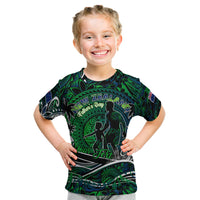 Father's Day New Zealand Kid T Shirt Special Dad Polynesia Paradise DT02 Green - Polynesian Pride