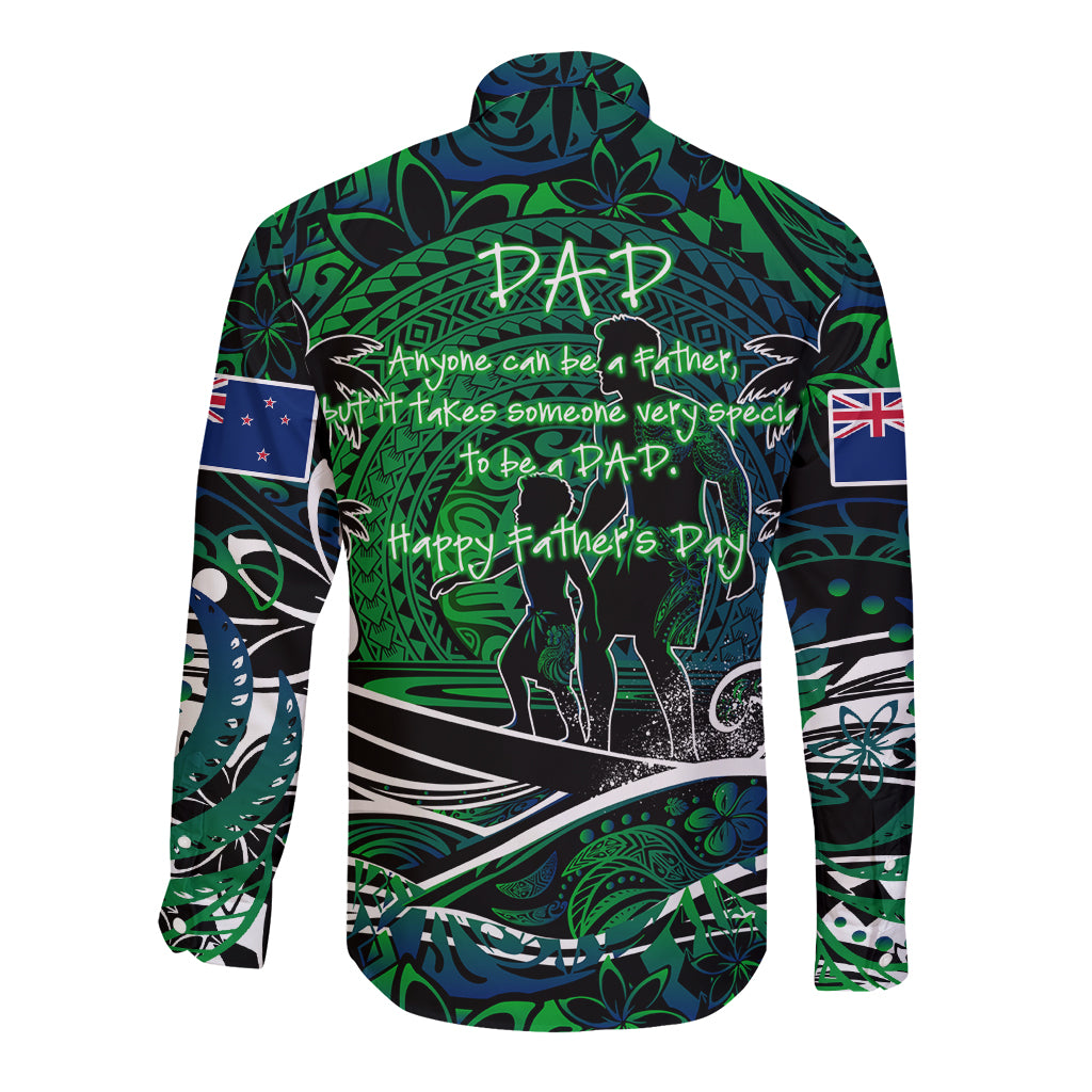 Father's Day New Zealand Long Sleeve Button Shirt Special Dad Polynesia Paradise DT02 - Polynesian Pride