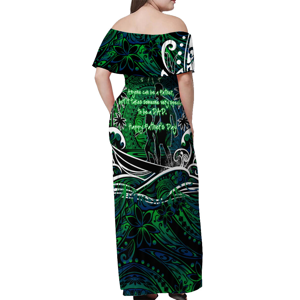 Father's Day New Zealand Off Shoulder Maxi Dress Special Dad Polynesia Paradise DT02 - Polynesian Pride