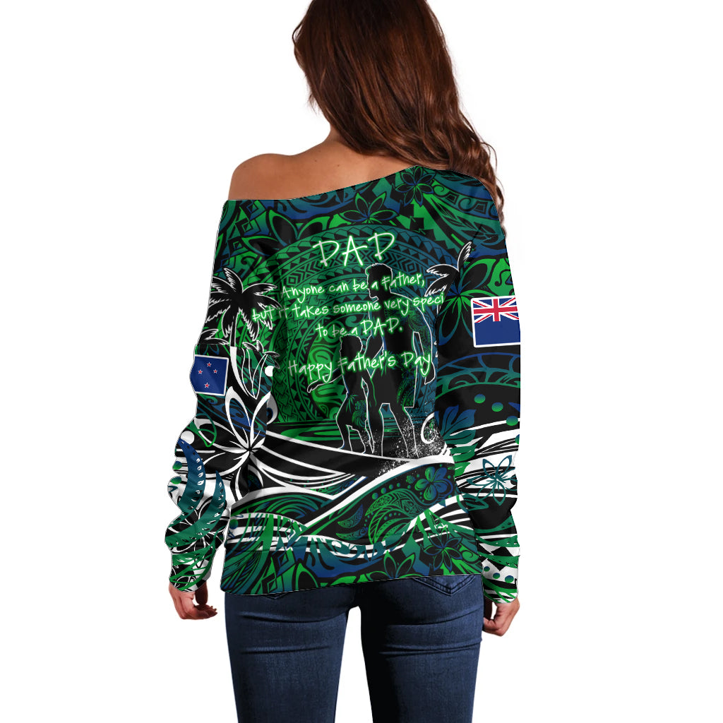 Father's Day New Zealand Off Shoulder Sweater Special Dad Polynesia Paradise DT02 - Polynesian Pride