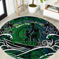 Father's Day New Zealand Round Carpet Special Dad Polynesia Paradise DT02 Green - Polynesian Pride