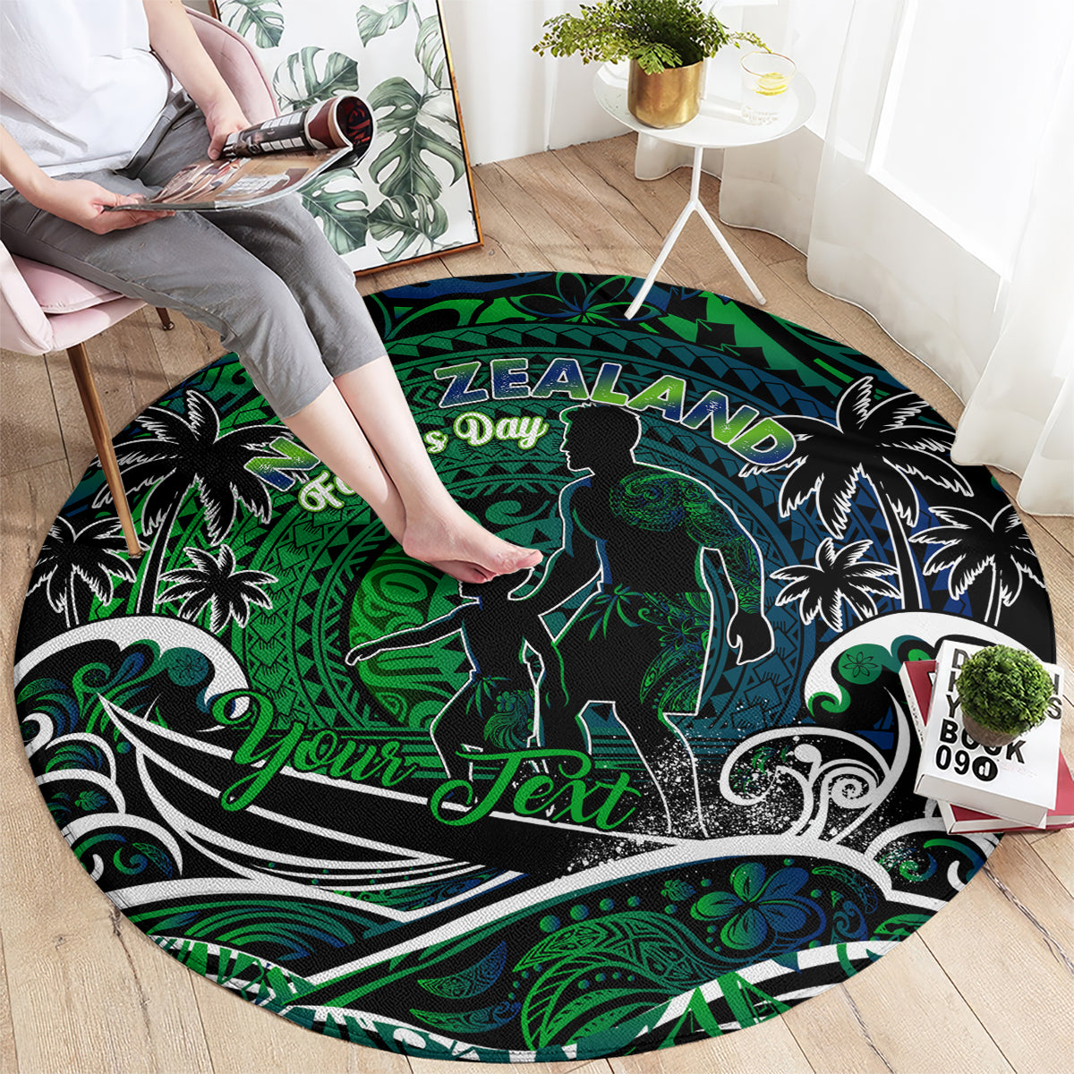 Father's Day New Zealand Round Carpet Special Dad Polynesia Paradise DT02 - Polynesian Pride