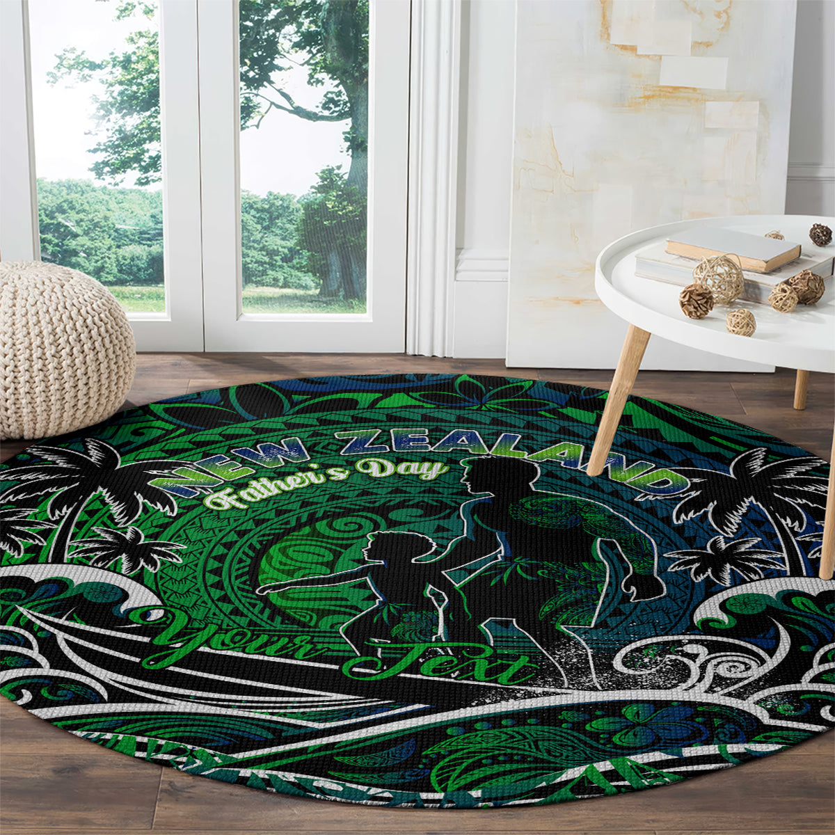 Father's Day New Zealand Round Carpet Special Dad Polynesia Paradise DT02 - Polynesian Pride