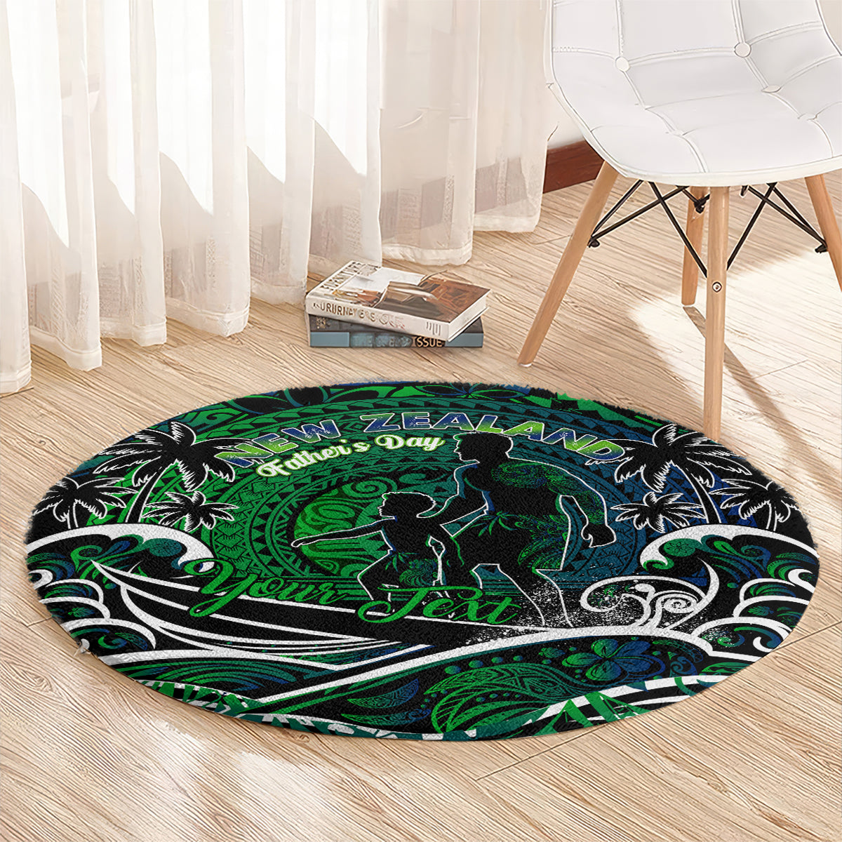 Father's Day New Zealand Round Carpet Special Dad Polynesia Paradise DT02 - Polynesian Pride