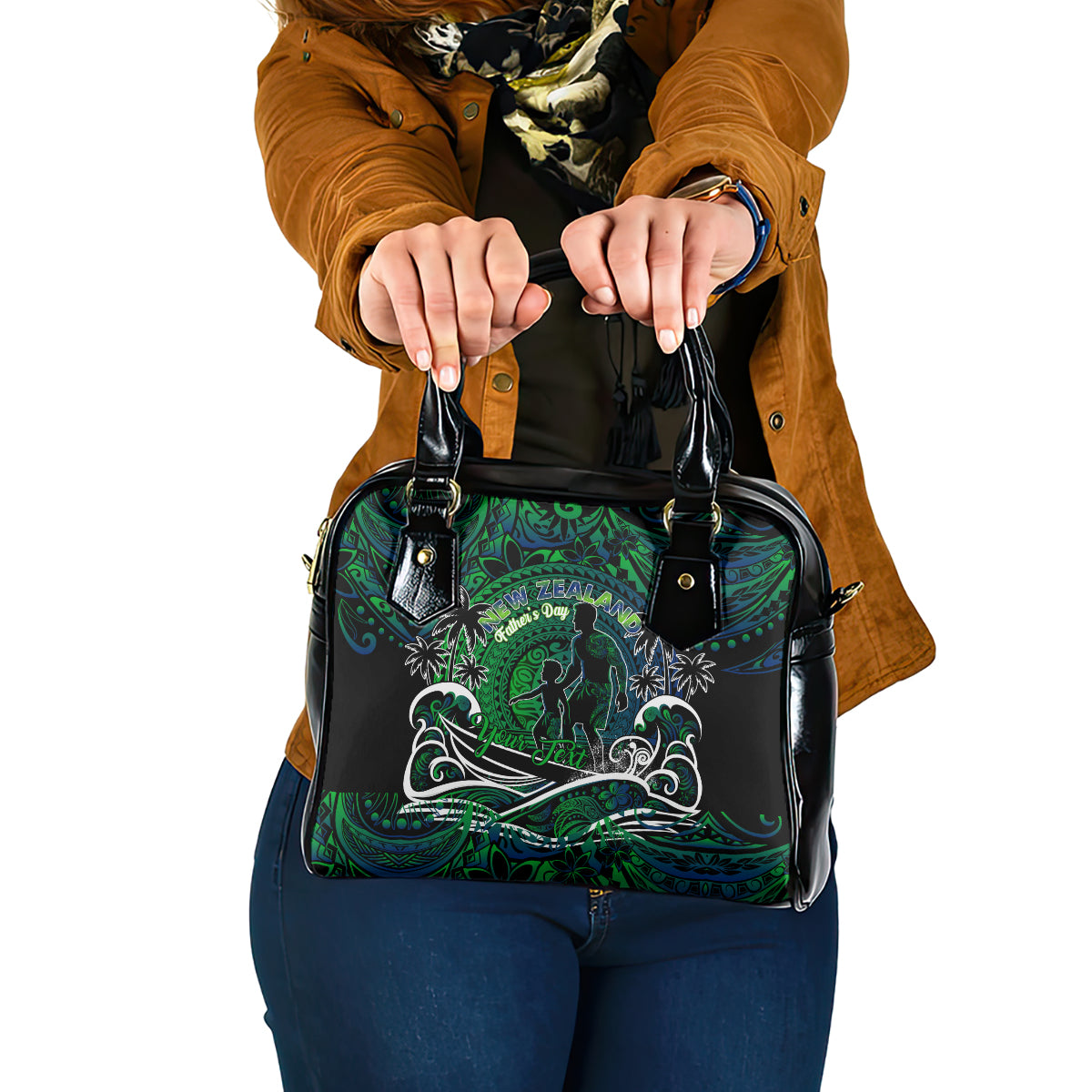 Father's Day New Zealand Shoulder Handbag Special Dad Polynesia Paradise DT02 One Size Green - Polynesian Pride