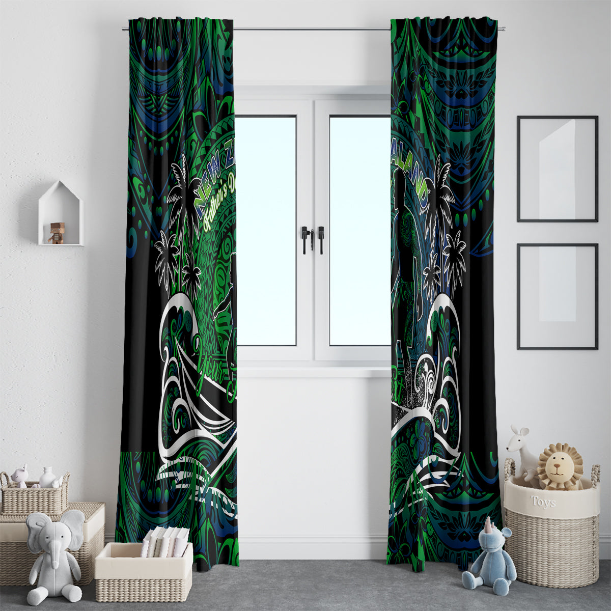 Father's Day New Zealand Window Curtain Special Dad Polynesia Paradise DT02 - Polynesian Pride