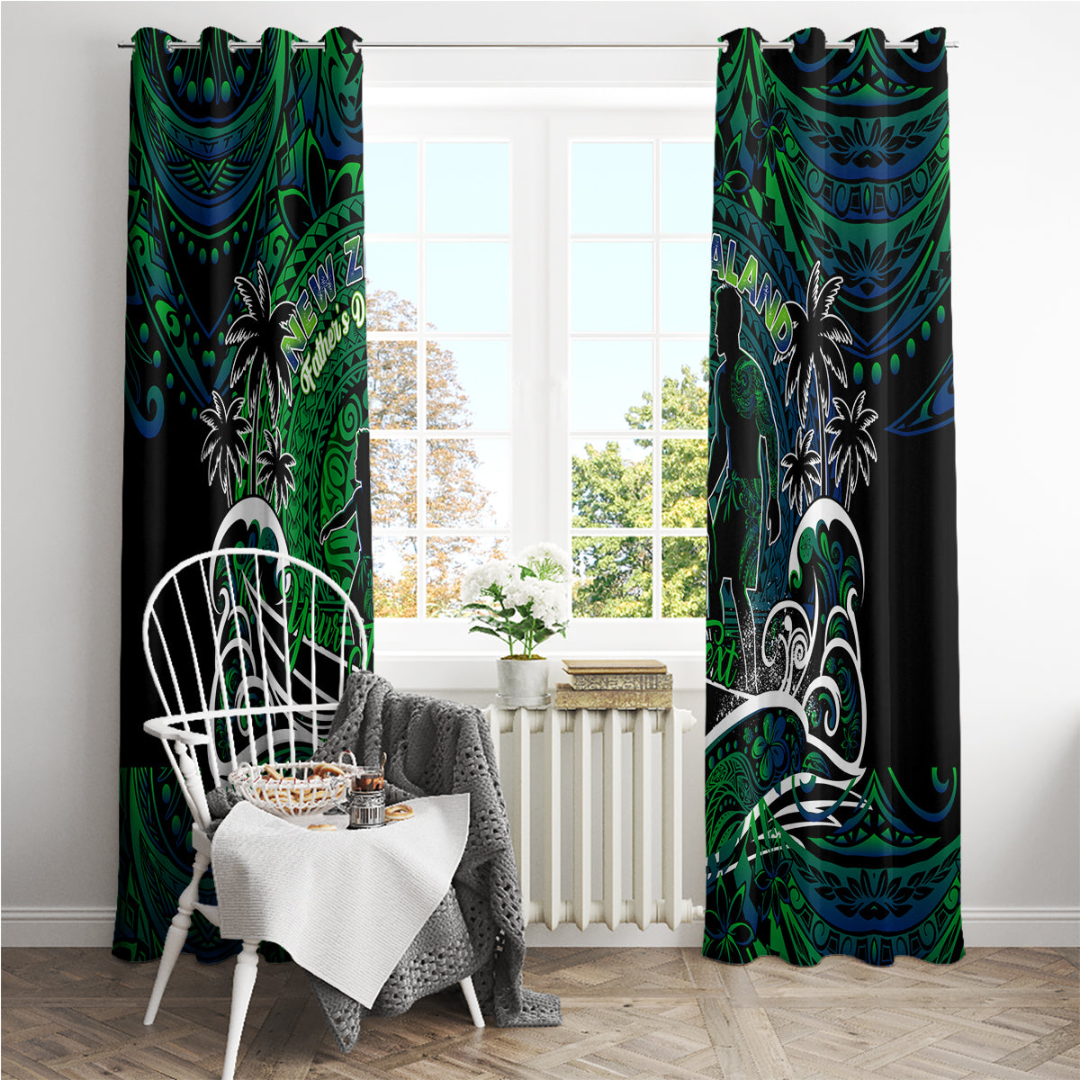 Father's Day New Zealand Window Curtain Special Dad Polynesia Paradise DT02 - Polynesian Pride