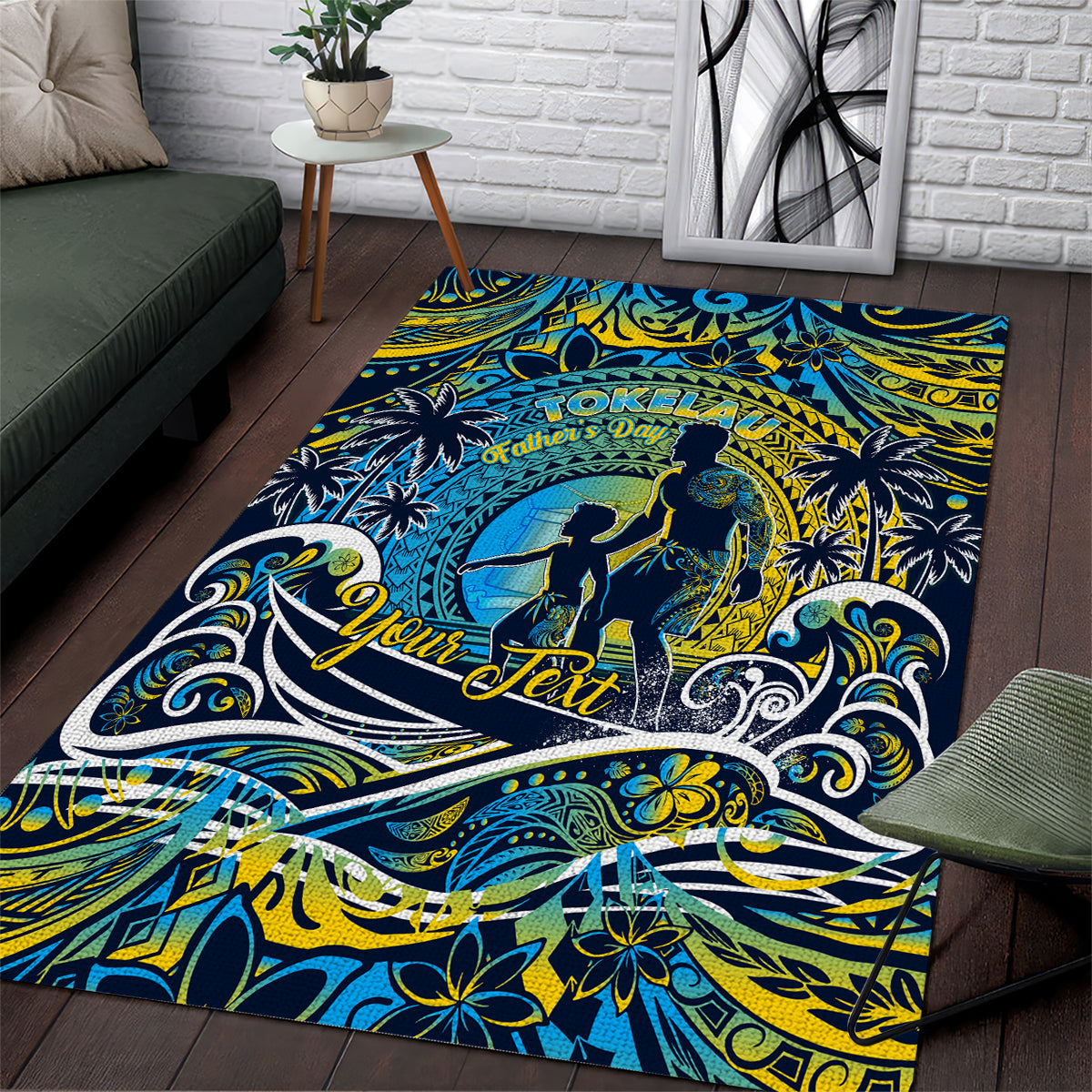 Father's Day Tokelau Area Rug Special Dad Polynesia Paradise