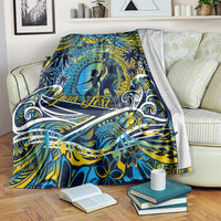 Father's Day Tokelau Blanket Special Dad Polynesia Paradise DT02 Blue - Polynesian Pride