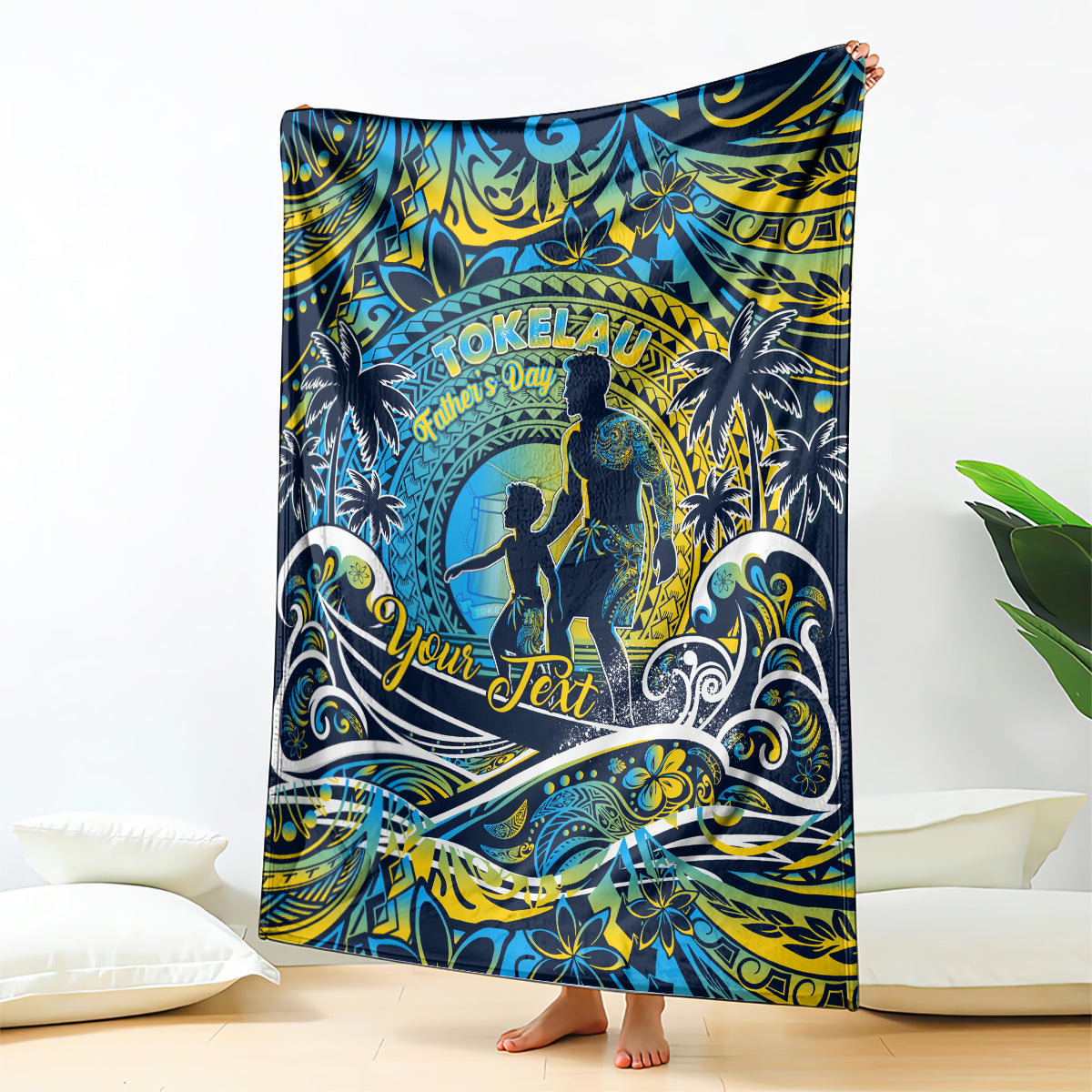 Father's Day Tokelau Blanket Special Dad Polynesia Paradise DT02 - Polynesian Pride