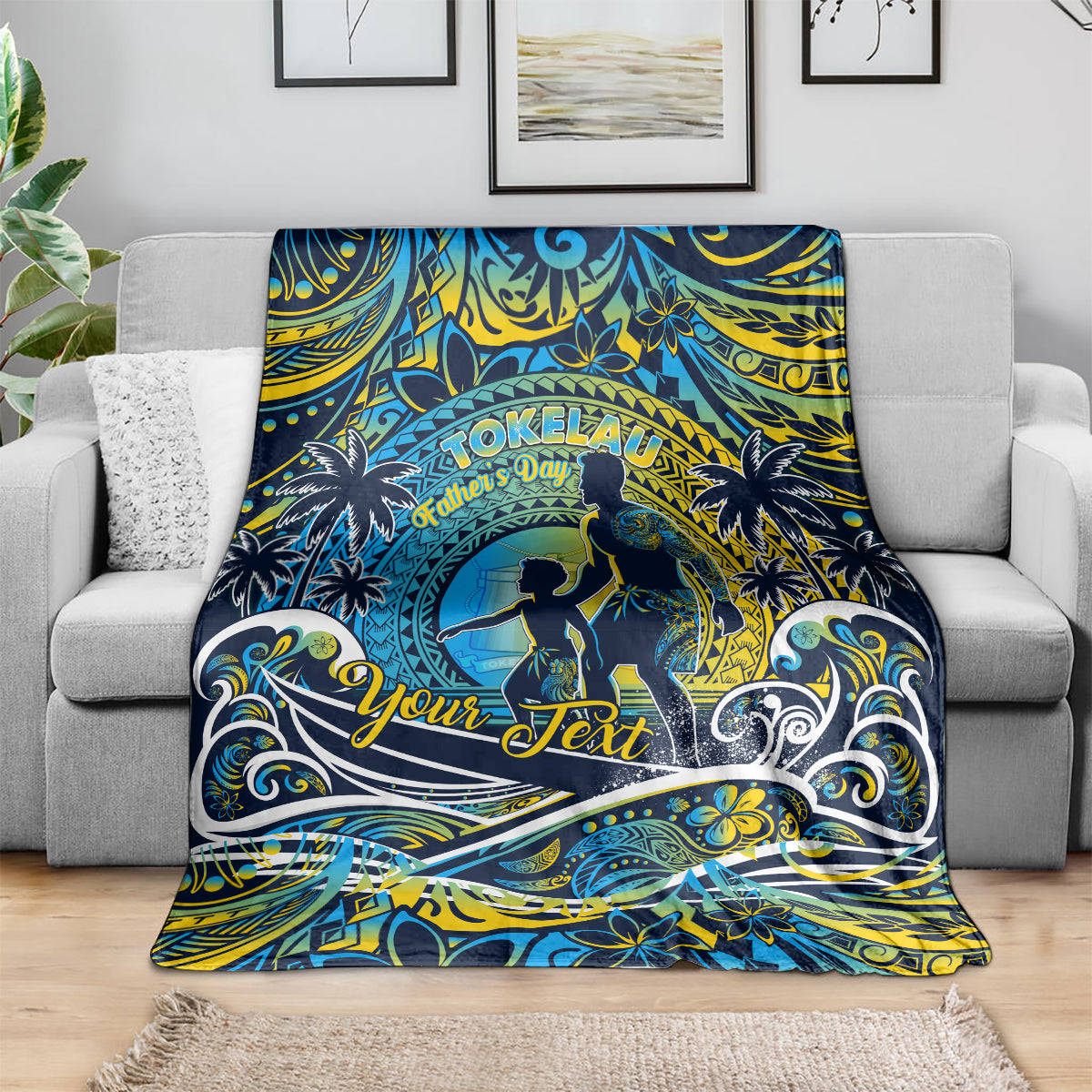 Father's Day Tokelau Blanket Special Dad Polynesia Paradise DT02 - Polynesian Pride