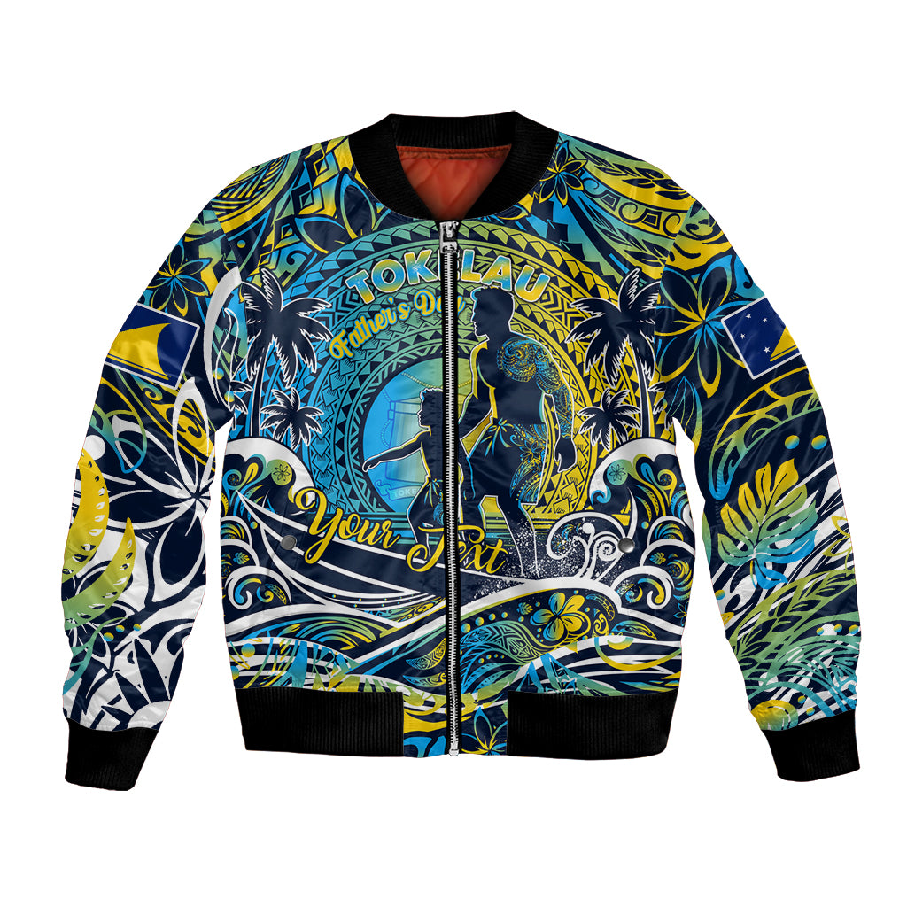 Father's Day Tokelau Bomber Jacket Special Dad Polynesia Paradise DT02 Unisex Blue - Polynesian Pride