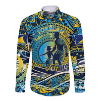 Father's Day Tokelau Long Sleeve Button Shirt Special Dad Polynesia Paradise DT02 Unisex Blue - Polynesian Pride