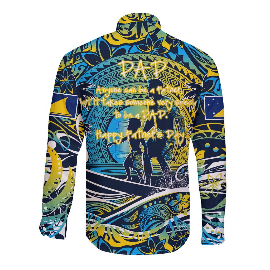 Father's Day Tokelau Long Sleeve Button Shirt Special Dad Polynesia Paradise DT02 - Polynesian Pride