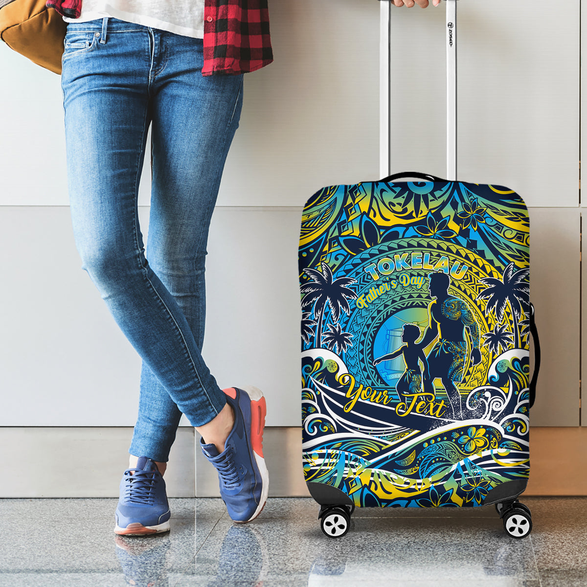 Father's Day Tokelau Luggage Cover Special Dad Polynesia Paradise DT02 - Polynesian Pride