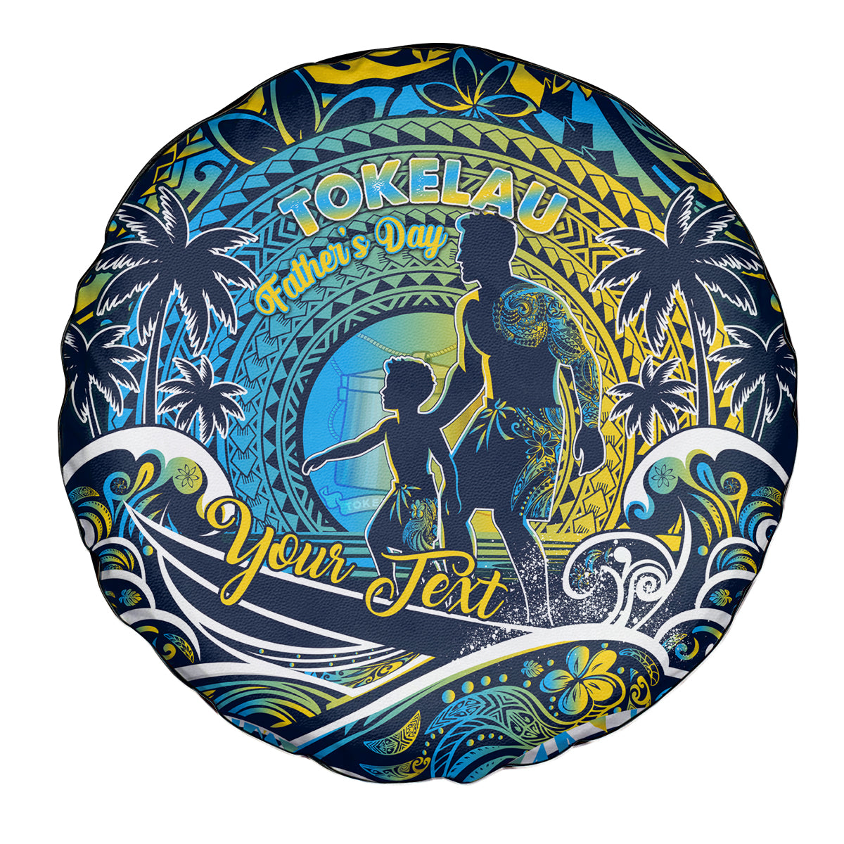 Father's Day Tokelau Spare Tire Cover Special Dad Polynesia Paradise DT02 - Polynesian Pride