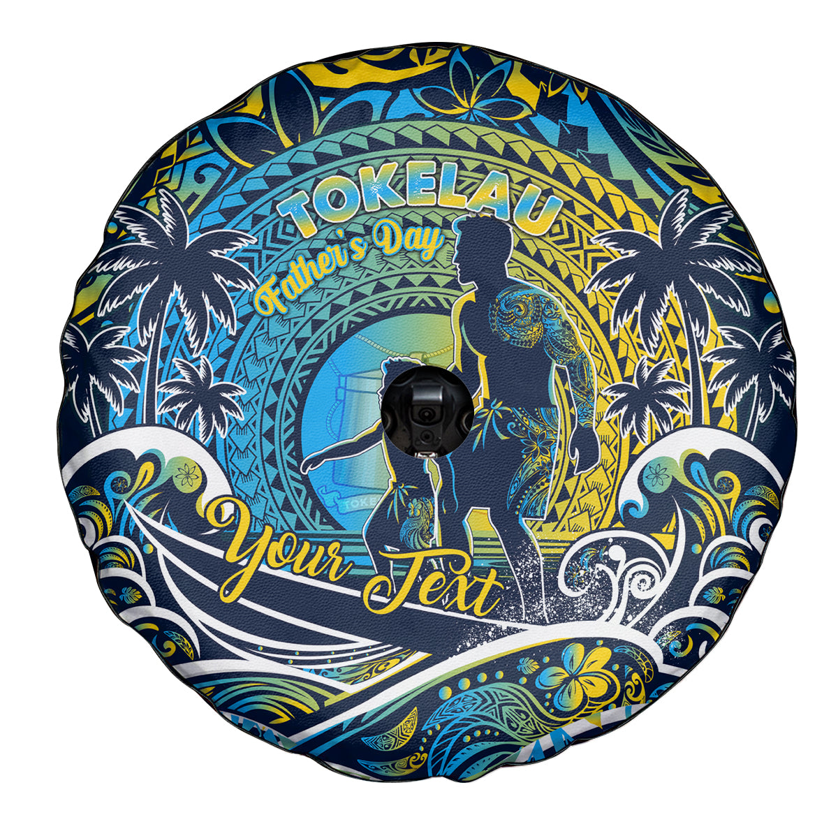 Father's Day Tokelau Spare Tire Cover Special Dad Polynesia Paradise DT02 - Polynesian Pride