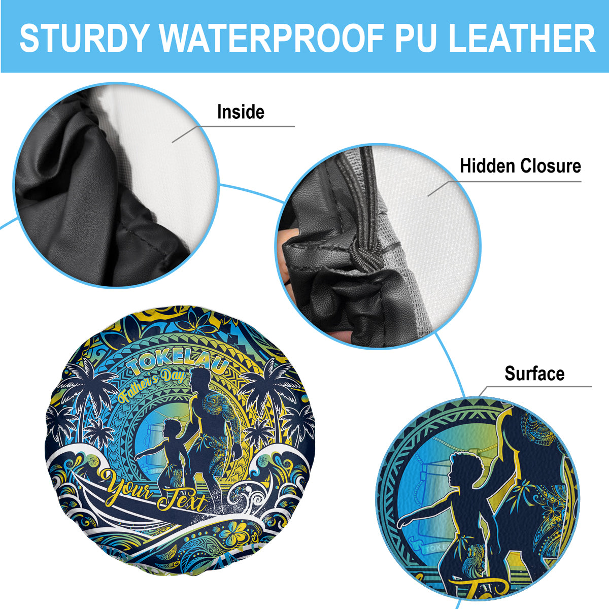 Father's Day Tokelau Spare Tire Cover Special Dad Polynesia Paradise DT02 - Polynesian Pride