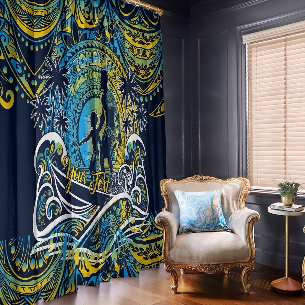Father's Day Tokelau Window Curtain Special Dad Polynesia Paradise DT02 - Polynesian Pride