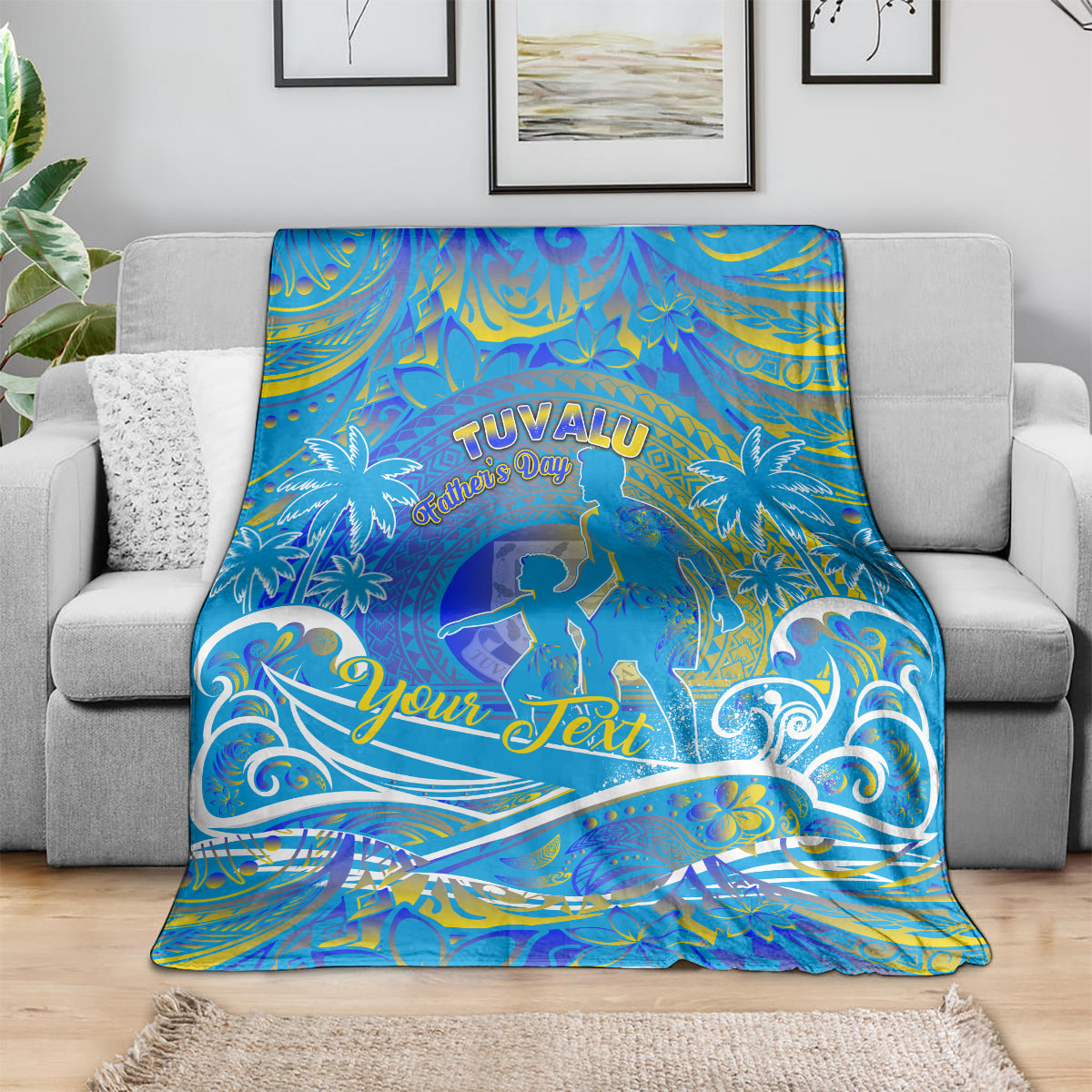 Father's Day Tuvalu Blanket Special Dad Polynesia Paradise DT02 - Polynesian Pride