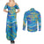 Father's Day Tuvalu Couples Matching Summer Maxi Dress and Long Sleeve Button Shirt Special Dad Polynesia Paradise