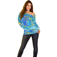 Father's Day Tuvalu Off Shoulder Sweater Special Dad Polynesia Paradise DT02 - Polynesian Pride