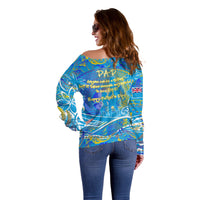 Father's Day Tuvalu Off Shoulder Sweater Special Dad Polynesia Paradise DT02 - Polynesian Pride